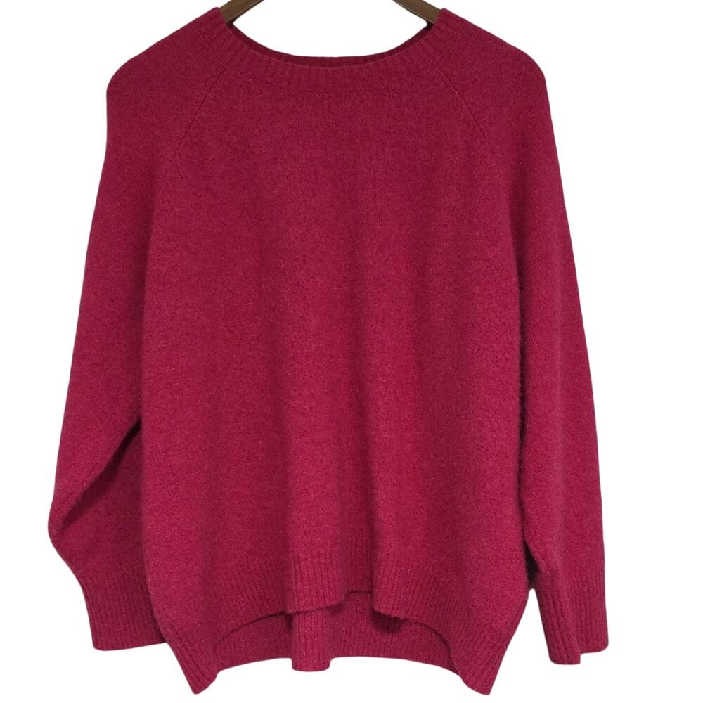 Old Navy Women's Sz M Pink Wool Blend Preppy Business Casual Crew Neck Sweater